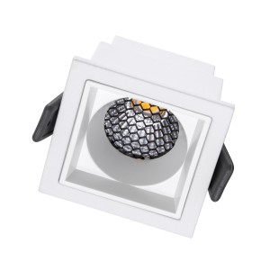 PLUTO-S  Χωνευτό LED Spot Downlight TrimLess Μ6.4xΠ6.4cm 7W 910lm 38° AC 220-240V IP20 Μ6.4 x Π6.4 x Υ4.9cm - Τετράγωνο - Λευκό & Anti-Glare HoneyComb - Φυσικό Λευκό 4500K - Bridgelux COB