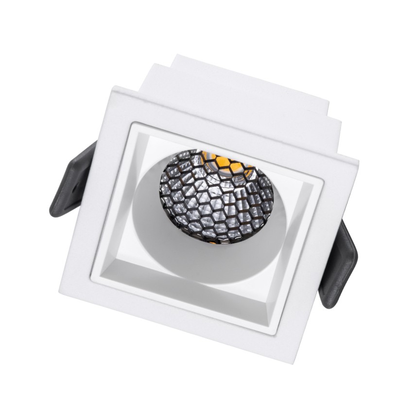 PLUTO-S  Χωνευτό LED Spot Downlight TrimLess Μ6.4xΠ6.4cm 7W 910lm 38° AC 220-240V IP20 Μ6.4 x Π6.4 x Υ4.9cm - Τετράγωνο - Λευκό & Anti-Glare HoneyComb - Φυσικό Λευκό 4500K - Bridgelux COB