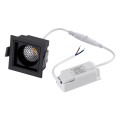PLUTO-S  Χωνευτό LED Spot Downlight TrimLess Μ6.4xΠ6.4cm 7W 910lm 38° AC 220-240V IP20 Μ6.4 x Π6.4 x Υ4.9cm - Τετράγωνο - Μαύρο & Anti-Glare HoneyComb - Φυσικό Λευκό 4500K - Bridgelux COB