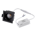 PLUTO-S  Χωνευτό LED Spot Downlight TrimLess Μ6.4xΠ6.4cm 7W 875lm 38° AC 220-240V IP20 Μ6.4 x Π6.4 x Υ4.9cm - Τετράγωνο - Μαύρο & Anti-Glare HoneyComb - Θερμό Λευκό 2700K - Bridgelux COB