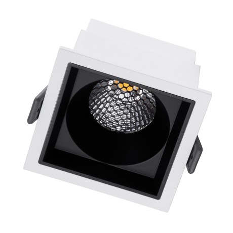 PLUTO-M  Χωνευτό LED Spot Downlight TrimLess Μ8.4xΠ8.4cm 10W 1300lm 38° AC 220-240V IP20 Μ8.4 x Π8.4 x Υ5.9cm - Τετράγωνο - Λευκό με Μαύρο Κάτοπτρο & Anti-Glare HoneyComb - Φυσικό Λευκό 4500K - Bridgelux COB