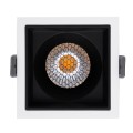 PLUTO-M  Χωνευτό LED Spot Downlight TrimLess Μ8.4xΠ8.4cm 10W 1300lm 38° AC 220-240V IP20 Μ8.4 x Π8.4 x Υ5.9cm - Τετράγωνο - Λευκό με Μαύρο Κάτοπτρο & Anti-Glare HoneyComb - Φυσικό Λευκό 4500K - Bridgelux COB