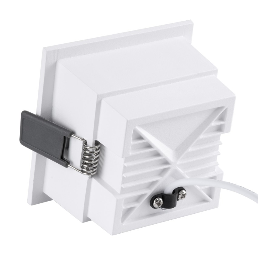 PLUTO-M  Χωνευτό LED Spot Downlight TrimLess Μ8.4xΠ8.4cm 10W 1250lm 38° AC 220-240V IP20 Μ8.4 x Π8.4 x Υ5.9cm - Τετράγωνο - Λευκό με Μαύρο Κάτοπτρο & Anti-Glare HoneyComb - Θερμό Λευκό 2700K - Bridgelux COB