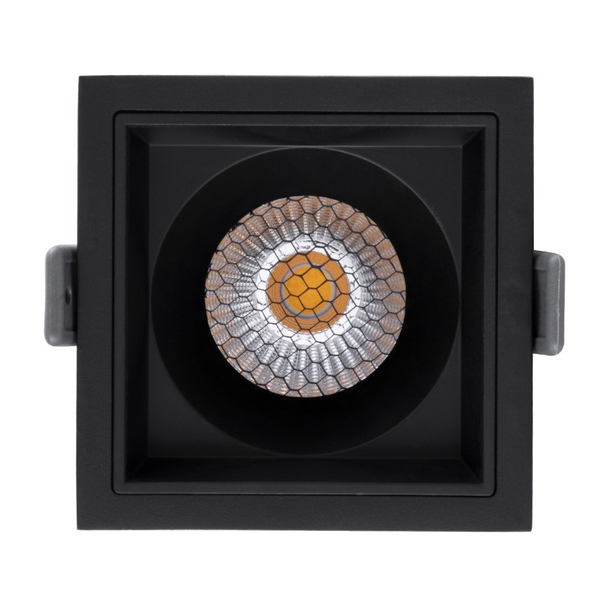 PLUTO-M  Χωνευτό LED Spot Downlight TrimLess Μ8.4xΠ8.4cm 10W 1300lm 38° AC 220-240V IP20 Μ8.4 x Π8.4 x Υ5.9cm - Τετράγωνο - Μαύρο & Anti-Glare HoneyComb - Φυσικό Λευκό 4500K - Bridgelux COB
