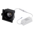 PLUTO-M  Χωνευτό LED Spot Downlight TrimLess Μ8.4xΠ8.4cm 10W 1300lm 38° AC 220-240V IP20 Μ8.4 x Π8.4 x Υ5.9cm - Τετράγωνο - Μαύρο & Anti-Glare HoneyComb - Φυσικό Λευκό 4500K - Bridgelux COB