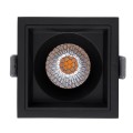 PLUTO-M  Χωνευτό LED Spot Downlight TrimLess Μ8.4xΠ8.4cm 10W 1250lm 38° AC 220-240V IP20 Μ8.4 x Π8.4 x Υ5.9cm - Τετράγωνο - Μαύρο & Anti-Glare HoneyComb - Θερμό Λευκό 2700K - Bridgelux COB