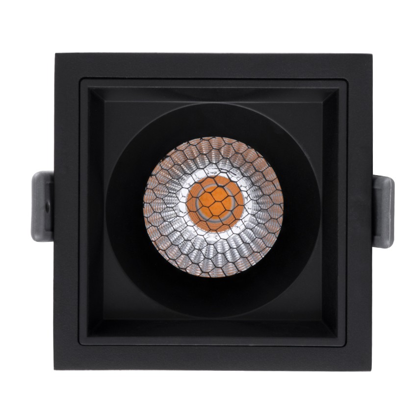PLUTO-M  Χωνευτό LED Spot Downlight TrimLess Μ8.4xΠ8.4cm 10W 1250lm 38° AC 220-240V IP20 Μ8.4 x Π8.4 x Υ5.9cm - Τετράγωνο - Μαύρο & Anti-Glare HoneyComb - Θερμό Λευκό 2700K - Bridgelux COB