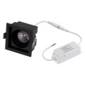 PLUTO-M  Χωνευτό LED Spot Downlight TrimLess Μ8.4xΠ8.4cm 10W 1250lm 38° AC 220-240V IP20 Μ8.4 x Π8.4 x Υ5.9cm - Τετράγωνο - Μαύρο & Anti-Glare HoneyComb - Θερμό Λευκό 2700K - Bridgelux COB