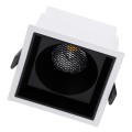 PLUTO-B  Χωνευτό LED Spot Downlight TrimLess Μ10.4xΠ10.4cm 15W 1950lm 38° AC 220-240V IP20 Μ10.4 x Π10.4 x Υ6.5cm - Τετράγωνο - Λευκό με Μαύρο Κάτοπτρο & Anti-Glare HoneyComb - Φυσικό Λευκό 4500K - Bridgelux COB