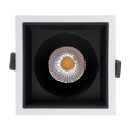 PLUTO-B  Χωνευτό LED Spot Downlight TrimLess Μ10.4xΠ10.4cm 15W 1950lm 38° AC 220-240V IP20 Μ10.4 x Π10.4 x Υ6.5cm - Τετράγωνο - Λευκό με Μαύρο Κάτοπτρο & Anti-Glare HoneyComb - Φυσικό Λευκό 4500K - Bridgelux COB