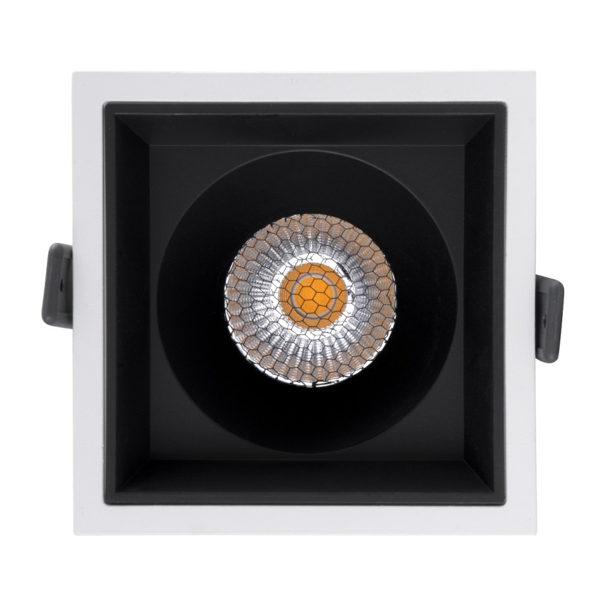 PLUTO-B  Χωνευτό LED Spot Downlight TrimLess Μ10.4xΠ10.4cm 15W 1950lm 38° AC 220-240V IP20 Μ10.4 x Π10.4 x Υ6.5cm - Τετράγωνο - Λευκό με Μαύρο Κάτοπτρο & Anti-Glare HoneyComb - Φυσικό Λευκό 4500K - Bridgelux COB