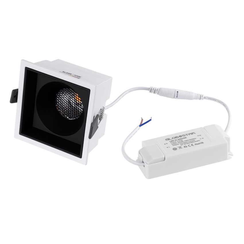 PLUTO-B  Χωνευτό LED Spot Downlight TrimLess Μ10.4xΠ10.4cm 15W 1875lm 38° AC 220-240V IP20 Μ10.4 x Π10.4 x Υ6.5cm - Τετράγωνο - Λευκό με Μαύρο Κάτοπτρο & Anti-Glare HoneyComb - Θερμό Λευκό 2700K - Bridgelux COB