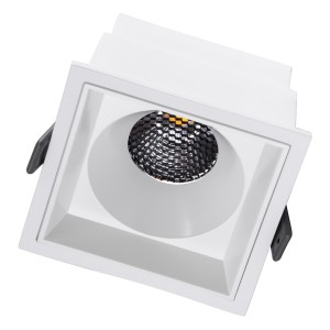 PLUTO-B  Χωνευτό LED Spot Downlight TrimLess Μ10.4xΠ10.4cm 15W 1950lm 38° AC 220-240V IP20 Μ10.4 x Π10.4 x Υ6.5cm - Τετράγωνο - Λευκό & Anti-Glare HoneyComb - Φυσικό Λευκό 4500K - Bridgelux COB