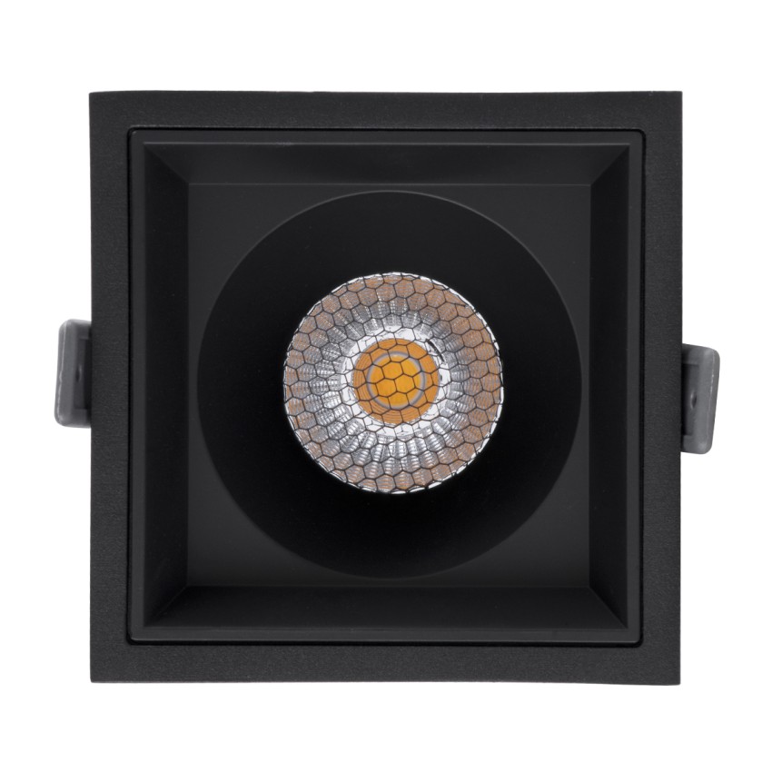 PLUTO-B  Χωνευτό LED Spot Downlight TrimLess Μ10.4xΠ10.4cm 15W 1950lm 38° AC 220-240V IP20 Μ10.4 x Π10.4 x Υ6.5cm - Τετράγωνο - Μαύρο & Anti-Glare HoneyComb - Φυσικό Λευκό 4500K - Bridgelux COB