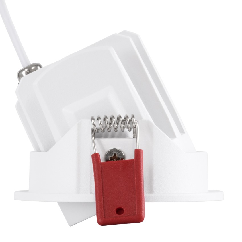 LEO-R  Χωνευτό LED Spot Downlight TrimLess Φ8.5cm 10W 1300lm 38° AC 220-240V IP20 Φ8.5 x Υ6.6cm - Στρόγγυλο - Κινούμενο - Λευκό με Μαύρο Κάτοπτρο & Anti-Glare HoneyComb - Φυσικό Λευκό 4500K - Bridgelux COB