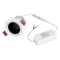 LEO-R  Χωνευτό LED Spot Downlight TrimLess Φ8.5cm 10W 1300lm 38° AC 220-240V IP20 Φ8.5 x Υ6.6cm - Στρόγγυλο - Κινούμενο - Λευκό με Μαύρο Κάτοπτρο & Anti-Glare HoneyComb - Φυσικό Λευκό 4500K - Bridgelux COB