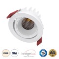 LEO-R  Χωνευτό LED Spot Downlight TrimLess Φ8.5cm 10W 1300lm 38° AC 220-240V IP20 Φ8.5 x Υ6.6cm - Στρόγγυλο - Κινούμενο - Λευκό & Anti-Glare HoneyComb - Φυσικό Λευκό 4500K - Bridgelux COB