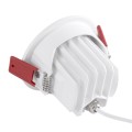 LEO-R  Χωνευτό LED Spot Downlight TrimLess Φ8.5cm 10W 1300lm 38° AC 220-240V IP20 Φ8.5 x Υ6.6cm - Στρόγγυλο - Κινούμενο - Λευκό & Anti-Glare HoneyComb - Φυσικό Λευκό 4500K - Bridgelux COB