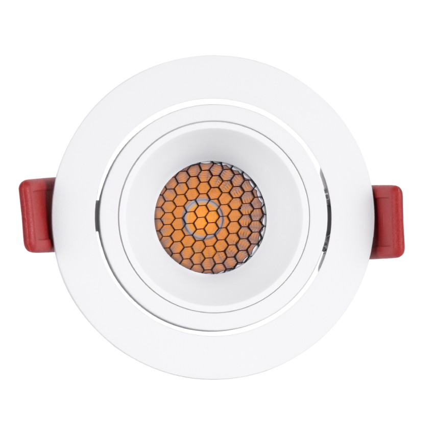 LEO-R  Χωνευτό LED Spot Downlight TrimLess Φ8.5cm 10W 1300lm 38° AC 220-240V IP20 Φ8.5 x Υ6.6cm - Στρόγγυλο - Κινούμενο - Λευκό & Anti-Glare HoneyComb - Φυσικό Λευκό 4500K - Bridgelux COB
