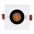 LEO-SQ  Χωνευτό LED Spot Downlight TrimLess Μ8.5xΠ8.5cm 10W 1250lm 38° AC 220-240V IP20 Μ8.5 x Π8.5 x Υ6.6cm - Τετράγωνο - Κινούμενο - Λευκό με Μαύρο Κάτοπτρο & Anti-Glare HoneyComb - Θερμό Λευκό 2700K - Bridgelux COB