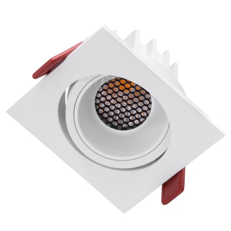 LEO-SQ  Χωνευτό LED Spot Downlight TrimLess Μ8.5xΠ8.5cm 10W 1250lm 38° AC 220-240V IP20 Μ8.5 x Π8.5 x Υ6.6cm - Τετράγωνο - Κινούμενο - Λευκό & Anti-Glare HoneyComb - Θερμό Λευκό 2700K - Bridgelux COB