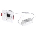 LEO-SQ  Χωνευτό LED Spot Downlight TrimLess Μ8.5xΠ8.5cm 10W 1250lm 38° AC 220-240V IP20 Μ8.5 x Π8.5 x Υ6.6cm - Τετράγωνο - Κινούμενο - Λευκό & Anti-Glare HoneyComb - Θερμό Λευκό 2700K - Bridgelux COB