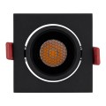 LEO-SQ  Χωνευτό LED Spot Downlight TrimLess Μ8.5xΠ8.5cm 10W 1300lm 38° AC 220-240V IP20 Μ8.5 x Π8.5 x Υ6.6cm - Τετράγωνο - Κινούμενο - Μαύρο & Anti-Glare HoneyComb - Φυσικό Λευκό 4500K - Bridgelux COB