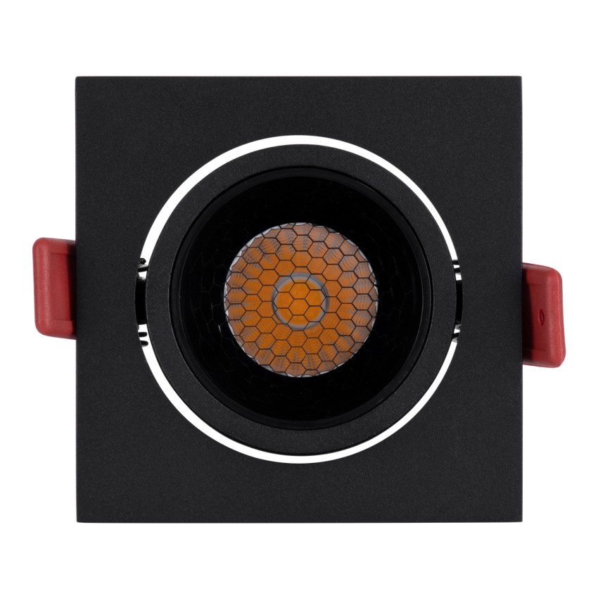 LEO-SQ  Χωνευτό LED Spot Downlight TrimLess Μ8.5xΠ8.5cm 10W 1300lm 38° AC 220-240V IP20 Μ8.5 x Π8.5 x Υ6.6cm - Τετράγωνο - Κινούμενο - Μαύρο & Anti-Glare HoneyComb - Φυσικό Λευκό 4500K - Bridgelux COB