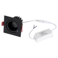 LEO-SQ  Χωνευτό LED Spot Downlight TrimLess Μ8.5xΠ8.5cm 10W 1300lm 38° AC 220-240V IP20 Μ8.5 x Π8.5 x Υ6.6cm - Τετράγωνο - Κινούμενο - Μαύρο & Anti-Glare HoneyComb - Φυσικό Λευκό 4500K - Bridgelux COB