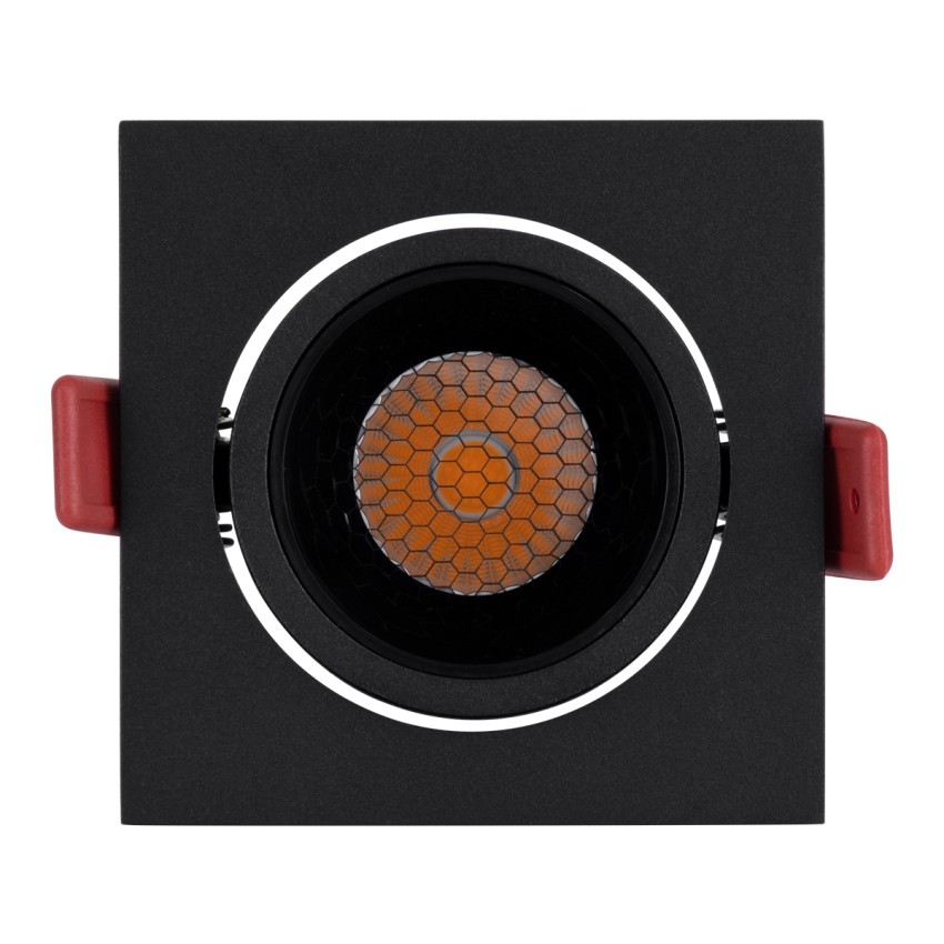LEO-SQ  Χωνευτό LED Spot Downlight TrimLess Μ8.5xΠ8.5cm 10W 1250lm 38° AC 220-240V IP20 Μ8.5 x Π8.5 x Υ6.6cm - Τετράγωνο - Κινούμενο - Μαύρο & Anti-Glare HoneyComb - Θερμό Λευκό 2700K - Bridgelux COB