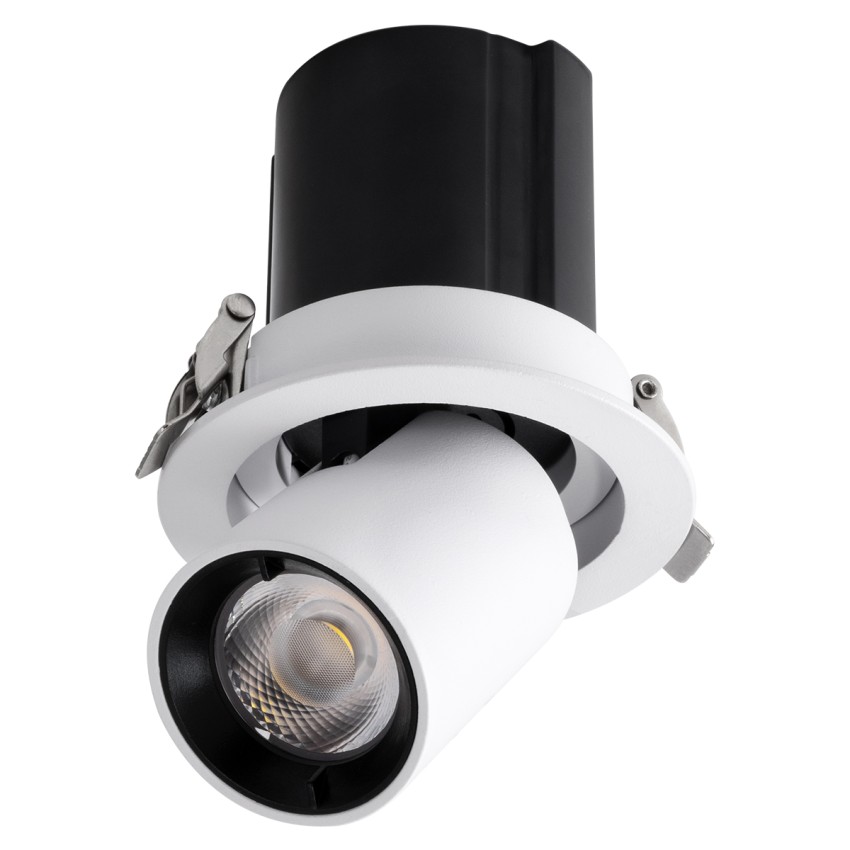 VIRGO-S  Χωνευτό LED Spot Downlight TrimLess Φ9cm 7W 910lm 36° AC 220-240V IP20 Φ9cm x Υ9cm - Στρόγγυλο - Λευκό με Μαύρο Κάτοπτρο - Φυσικό Λευκό 4500K - Bridgelux COB