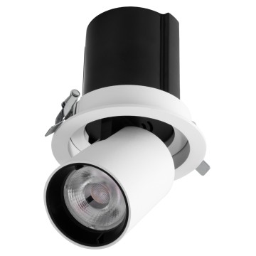 VIRGO-M  Χωνευτό LED Spot Downlight TrimLess Φ11cm 12W 1500lm 36° AC 220-240V IP20 Φ11cm x Υ11.5cm - Στρόγγυλο - Λευκό με Μαύρο Κάτοπτρο - Θερμό Λευκό 2700K - Bridgelux COB