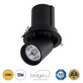 VIRGO-M  Χωνευτό LED Spot Downlight TrimLess Φ11cm 12W 1500lm 36° AC 220-240V IP20 Φ11cm x Υ11.5cm - Στρόγγυλο - Μαύρο - Θερμό Λευκό 2700K - Bridgelux COB