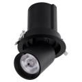 VIRGO-M  Χωνευτό LED Spot Downlight TrimLess Φ11cm 12W 1500lm 36° AC 220-240V IP20 Φ11cm x Υ11.5cm - Στρόγγυλο - Μαύρο - Θερμό Λευκό 2700K - Bridgelux COB