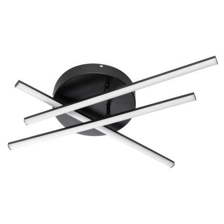 GLOBOSTAR® DRACO  Μοντέρνο Φωτιστικό Οροφής LED 45W 5535lm 120° AC 220-240V IP20 Ρυθμιζόμενο Λευκό CCT με Χειριστήριο από 2700K έως 6000K Dimmable - Lumileds SMD Chip - Μαύρο Ματ - Μ50 x Π50 x Υ11cm