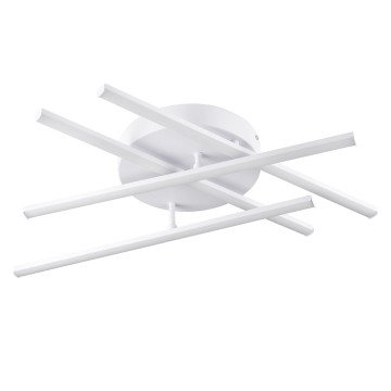 GLOBOSTAR® DRACO  Μοντέρνο Φωτιστικό Οροφής LED 60W 7380lm 120° AC 220-240V IP20 Ρυθμιζόμενο Λευκό CCT με Χειριστήριο από 2700K έως 6000K Dimmable - Lumileds SMD Chip - Λευκό Ματ - Μ60 x Π60 x Υ11cm