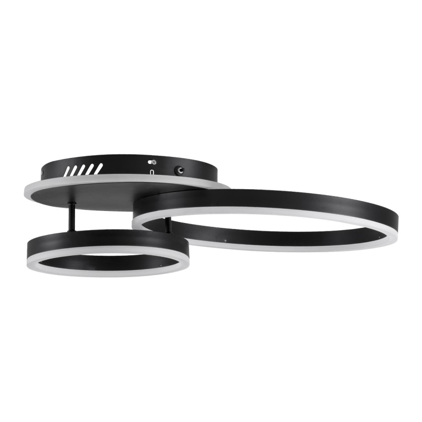GLOBOSTAR® VENOM  Μοντέρνο Φωτιστικό Οροφής LED 67W 8107lm 360° AC 220-240V IP20 Ρυθμιζόμενο Λευκό CCT με Χειριστήριο από 2700K έως 6000K Dimmable - Lumileds SMD Chip - Μαύρο Ματ - Μ60 x Π40 x Υ12.5cm