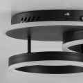 GLOBOSTAR® VENOM  Μοντέρνο Φωτιστικό Οροφής LED 67W 8107lm 360° AC 220-240V IP20 Ρυθμιζόμενο Λευκό CCT με Χειριστήριο από 2700K έως 6000K Dimmable - Lumileds SMD Chip - Μαύρο Ματ - Μ60 x Π40 x Υ12.5cm