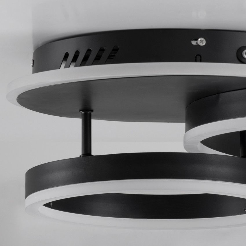 GLOBOSTAR® VENOM  Μοντέρνο Φωτιστικό Οροφής LED 67W 8107lm 360° AC 220-240V IP20 Ρυθμιζόμενο Λευκό CCT με Χειριστήριο από 2700K έως 6000K Dimmable - Lumileds SMD Chip - Μαύρο Ματ - Μ60 x Π40 x Υ12.5cm