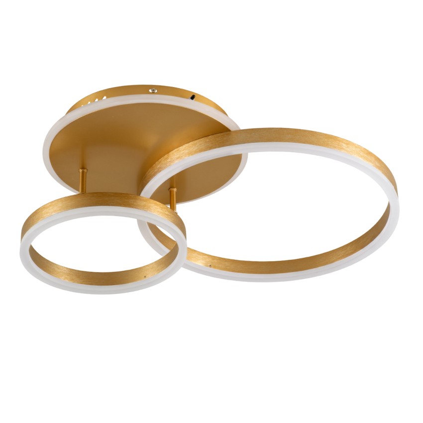 VENOM  Φωτιστικό Οροφής Δαχτυλίδι-Κύκλος LED CCT 67W 8107lm 360° AC 220-240V - Εναλλαγή Φωτισμού μέσω Τηλεχειριστηρίου All In One Ψυχρό 6000k+Φυσικό 4500k+Θερμό 2700k Dimmable Φ25+40cm+BackLight - Χρυσό Βούρτσας