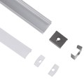 GLOBOSTAR® ALP-LINEAR SURFABO  Επιφανειακό Προφίλ Αλουμινίου με Λευκό Γαλακτερό Πατητό Κάλυμμα για Ταινίες LED IP20 - Ασημί & Λευκό - Μ300 x Π1.6 x Υ0.7cm - Πακέτο 5 Τεμαχίων