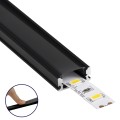 GLOBOSTAR® ALP-LINEAR SURFABO  Επιφανειακό Προφίλ Αλουμινίου με Μαύρο Φιμέ Πατητό Κάλυμμα για Ταινίες LED IP20 - Μαύρο & Λευκό - Μ100 x Π1.6 x Υ0.7cm