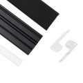 GLOBOSTAR® ALP-STEP-GRIP STAIR  Επιφανειακό Προφίλ Αλουμινίου Ειδικό για Φωτισμό Σκαλοπατιού με Λευκό Γαλακτερό Πατητό Κάλυμμα για Ταινίες LED IP20 - Μαύρο & Λευκό - Μ200 x Π6 x Υ2.1cm