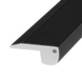 STAIR-PROFILE  Προφίλ Αλουμινίου - Βάση & Ψύκτρα Ταινίας LED με Λευκό Γαλακτερό Κάλυμμα - Χρήση σε Σκαλοπάτια - Πατητό Κάλυμμα - Μαύρο - 3 Μέτρα - Μ300 x Π6 x Υ2.1cm