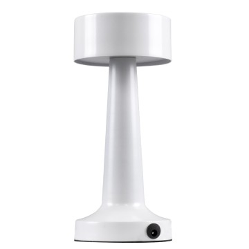 BELLA  Μοντέρνο Επιτραπέζιο Φωτιστικό Πορτατίφ LED 1.5W 105lm 120° DC 5V Επαναφορτιζόμενο με Μπαταρία Li-ion 1800mAh - Διακόπτη Αφής με 3 Εντάσεις Φωτισμού Θερμό Λευκό 2700K Dimmable - Φ9 x 21cm - Λευκό