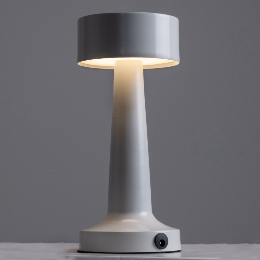 BELLA  Μοντέρνο Επιτραπέζιο Φωτιστικό Πορτατίφ LED 1.5W 105lm 120° DC 5V Επαναφορτιζόμενο με Μπαταρία Li-ion 1800mAh - Διακόπτη Αφής με 3 Εντάσεις Φωτισμού Θερμό Λευκό 2700K Dimmable - Φ9 x 21cm - Λευκό