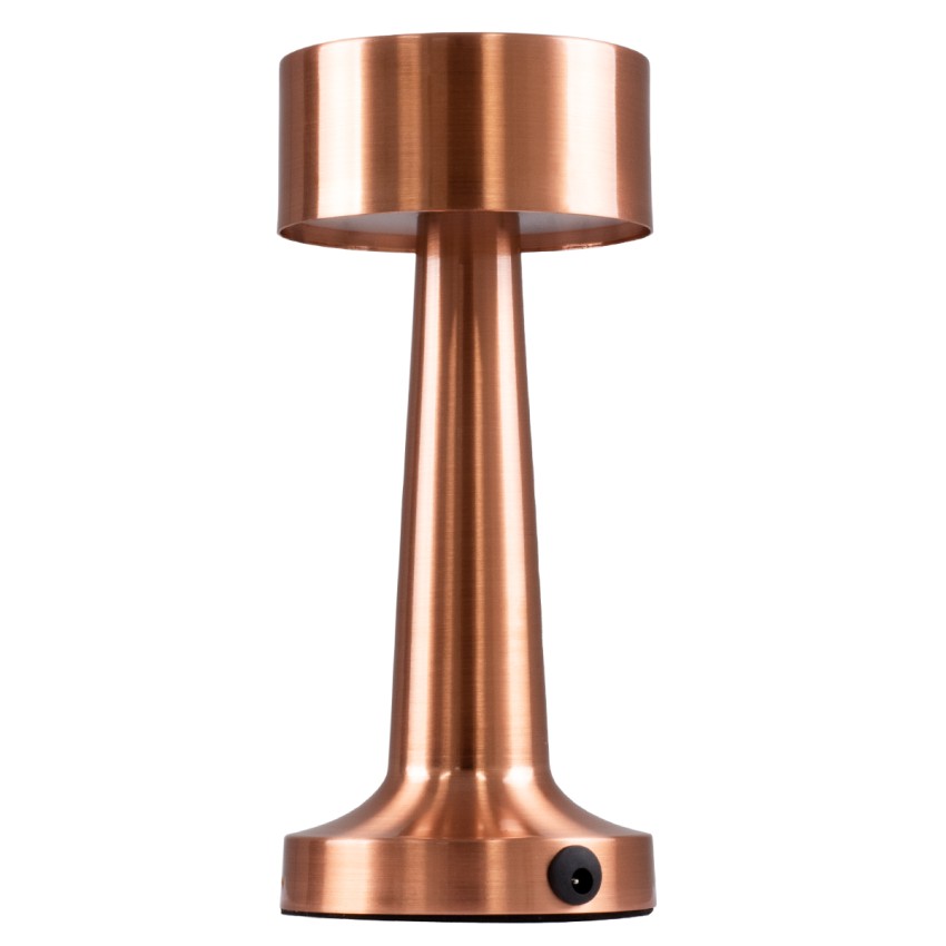 BELLA  Μοντέρνο Επιτραπέζιο Φωτιστικό Πορτατίφ LED 1.5W 105lm 120° DC 5V Επαναφορτιζόμενο με Μπαταρία Li-ion 1800mAh - Διακόπτη Αφής με 3 Εντάσεις Φωτισμού Θερμό Λευκό 2700K Dimmable - Φ9 x 21cm - Χάλκινο