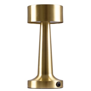 BELLA  Μοντέρνο Επιτραπέζιο Φωτιστικό Πορτατίφ LED 1.5W 105lm 120° DC 5V Επαναφορτιζόμενο με Μπαταρία Li-ion 1800mAh - Διακόπτη Αφής με 3 Εντάσεις Φωτισμού Θερμό Λευκό 2700K Dimmable - Φ9 x 21cm - Χρυσό