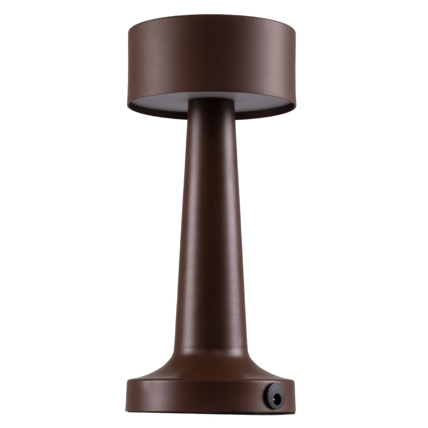 BELLA  Μοντέρνο Επιτραπέζιο Φωτιστικό Πορτατίφ LED 1.5W 105lm 120° DC 5V Επαναφορτιζόμενο με Μπαταρία Li-ion 1800mAh - Διακόπτη Αφής με 3 Εντάσεις Φωτισμού Θερμό Λευκό 2700K Dimmable - Φ9 x 21cm - Σκούρο Καφέ