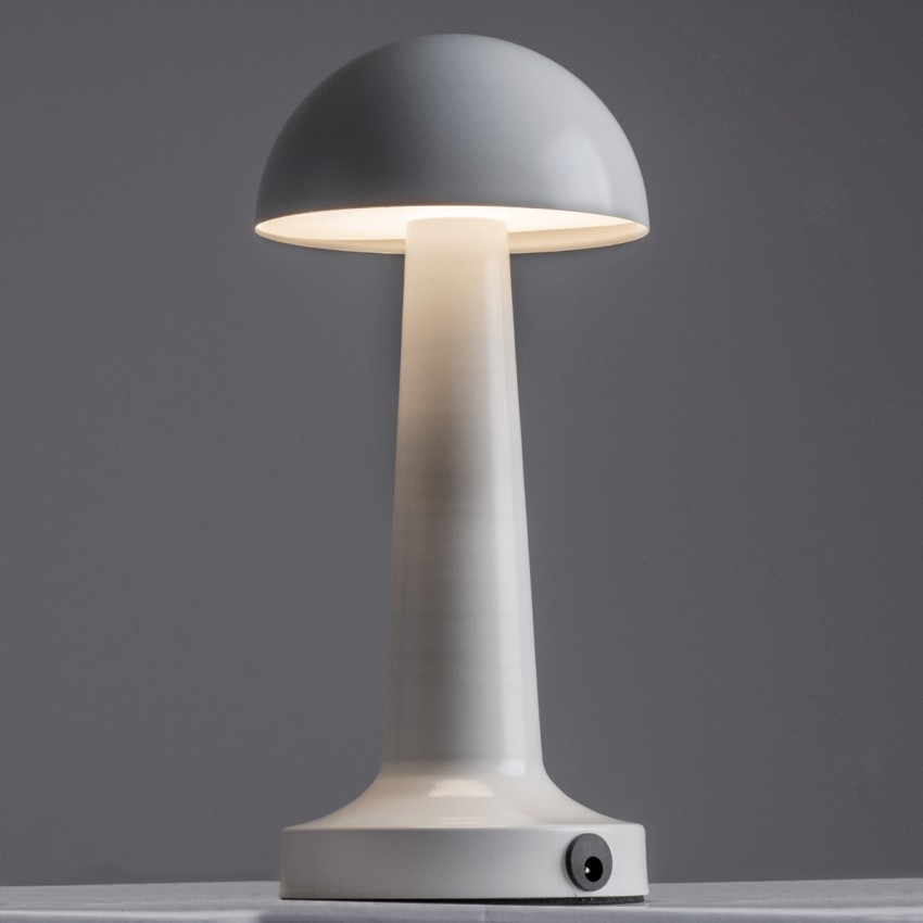 COCO  Μοντέρνο Επιτραπέζιο Φωτιστικό Πορτατίφ LED 1.5W 105lm 120° DC 5V Επαναφορτιζόμενο με Μπαταρία 1800mAh - Διακόπτη Αφής με 3 Εντάσεις Φωτισμού Θερμό Λευκό 2700K Dimmable - Φ10 x 22cm - Λευκό